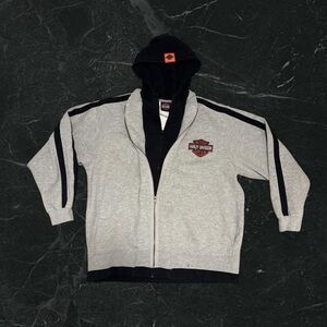 Harley-Davidson Gray and Black Hoodie with Logo